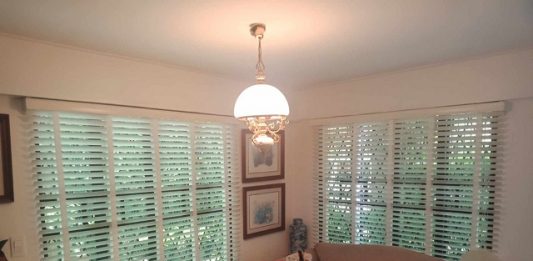 Real wood living room blinds